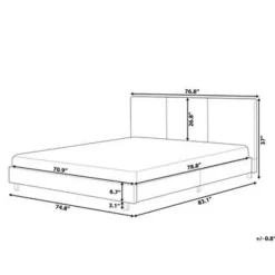 2-Persoons Bedden-Beliani ALBI - Tweepersoonsbed - Beige - 180 x 200 cm - Polyester