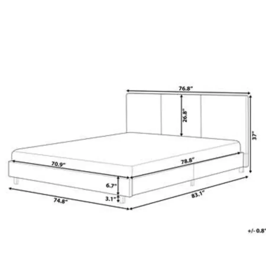 2-Persoons Bedden-Beliani ALBI - Tweepersoonsbed - Beige - 180 x 200 cm - Polyester