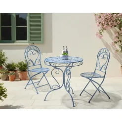 Leen Bakker ALBINIA - Bistroset voor 2 - Blauw - Metaal