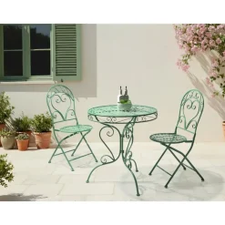 Leen Bakker ALBINIA - Tuintafel - Groen - 70 x 70 cm - IJzer