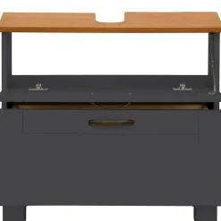Wastafelkasten-Dorel Home Alby - Wastafelonderkast 60 cm met 1 klep 1 lade in antraciet