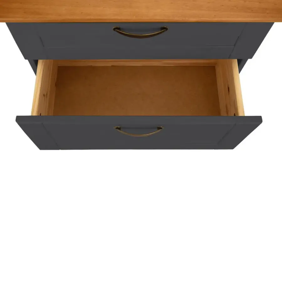 Wastafelkasten-Dorel Home Alby - Wastafelonderkast 60 cm met 1 klep 1 lade in antraciet