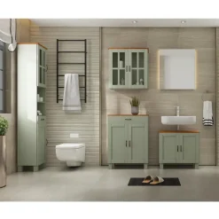 Dorel Home Alby - Wastafelonderkast 60 cm met 2 deuren in groen