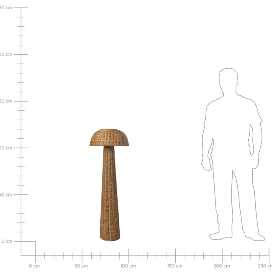 Staande Lampen-Leen Bakker ALERO - Staande lamp - Bruin - Rotan