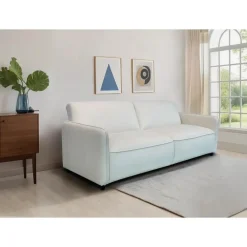 Slaapbanken|Slaapbanken-Dorel Home Alicia - Slaapbank 3-zits in crèmekleurige fluweel