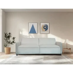 Slaapbanken|Slaapbanken-Dorel Home Alicia - Slaapbank 3-zits in crèmekleurige fluweel