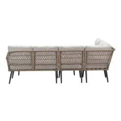 Loungesets-Garden Impressions Allasio lounge-dining hoekset - 5-dlg. - c.black - desert sand - VW