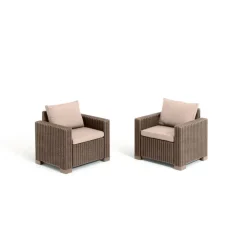 Tuinstoelen-Allibert California Tuinstoel - 2 stuks - Cappuccino