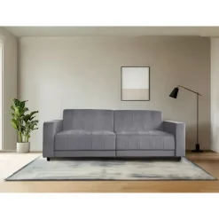 Dorel Home Allie II - Slaapbank 3-zits in antraciet fluweel