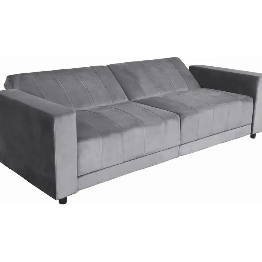 Dorel Home Allie II - Slaapbank 3-zits in antraciet fluweel