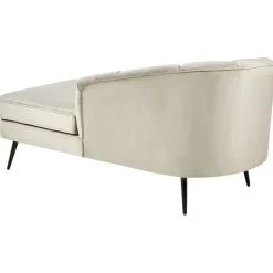 Beliani ALLIER - Chaise longue - Beige - Linkerzijde - Fluweel