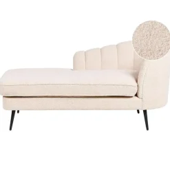 Beliani ALLIER - Chaise longue - Beige - Rechterzijde - Bouclé