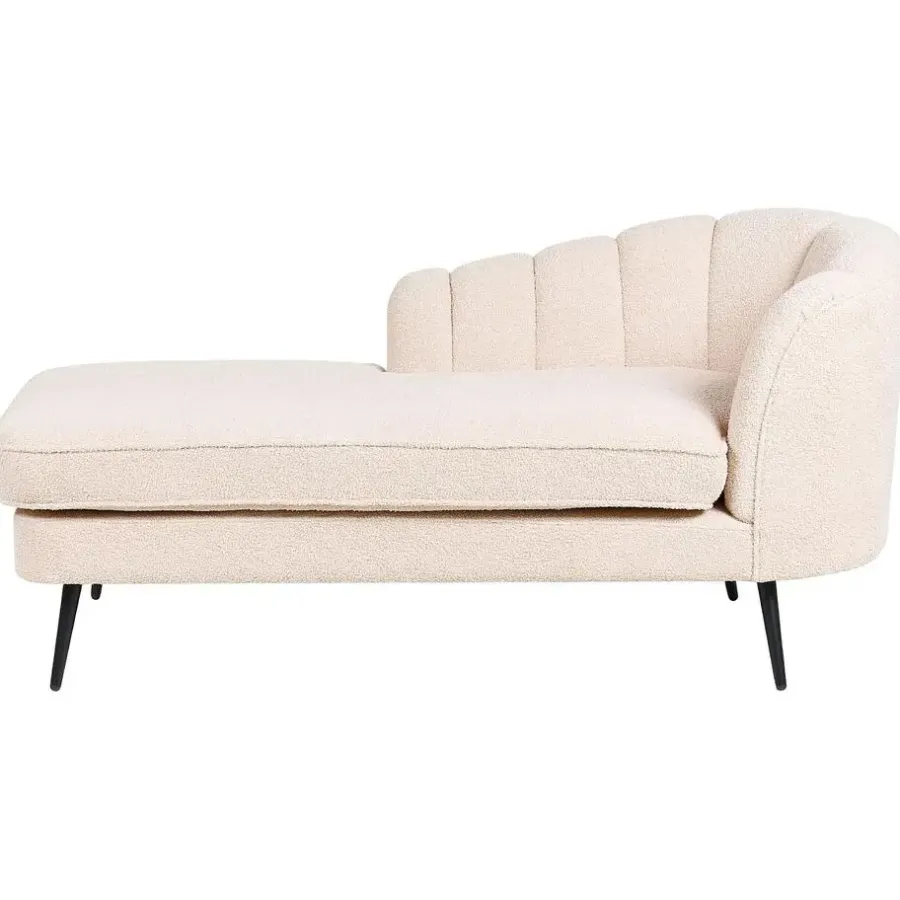 Beliani ALLIER - Chaise longue - Beige - Rechterzijde - Bouclé