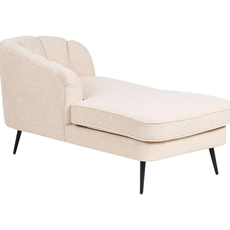 Beliani ALLIER - Chaise longue - Beige - Rechterzijde - Bouclé