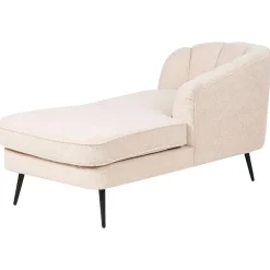 Beliani ALLIER - Chaise longue - Beige - Linkerzijde - Bouclé
