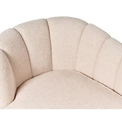 Beliani ALLIER - Chaise longue - Beige - Linkerzijde - Bouclé