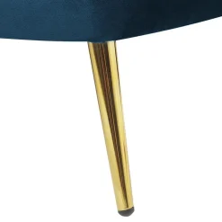 Beliani ALLIER - Chaise longue - Blauw - Linkerzijde - Fluweel