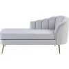 Loveseats-Beliani ALLIER - Chaise longue - Grijs - Rechterzijde - Fluweel