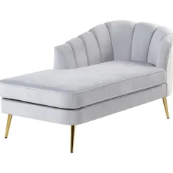 Loveseats-Beliani ALLIER - Chaise longue - Grijs - Rechterzijde - Fluweel