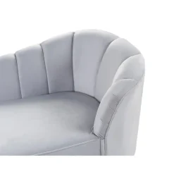 Loveseats-Beliani ALLIER - Chaise longue - Grijs - Rechterzijde - Fluweel