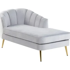 Loveseats-Beliani ALLIER - Chaise longue - Grijs - Linkerzijde - Fluweel