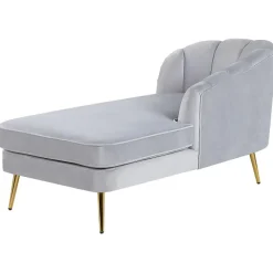 Loveseats-Beliani ALLIER - Chaise longue - Grijs - Linkerzijde - Fluweel