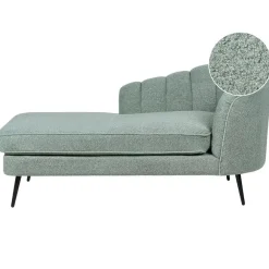 Loveseats-Beliani ALLIER - Chaise longue - Groen - Rechterzijde - Bouclé