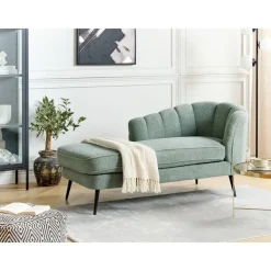 Loveseats-Beliani ALLIER - Chaise longue - Groen - Rechterzijde - Bouclé