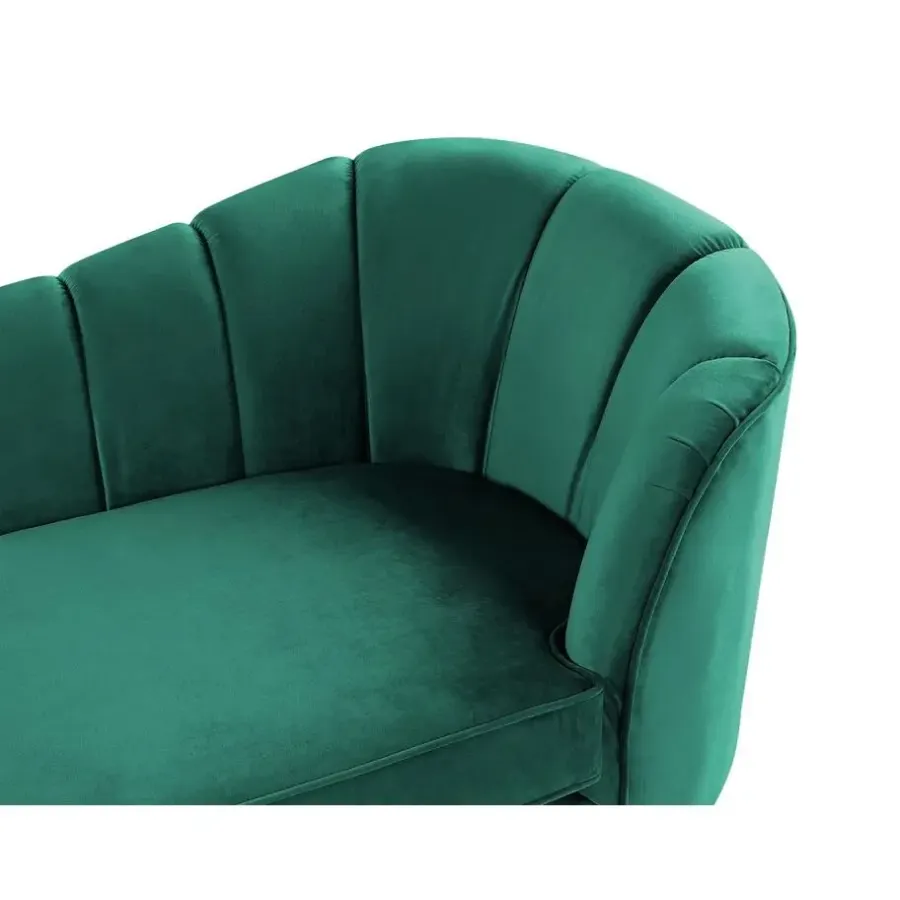 Loveseats-Beliani ALLIER - Chaise longue - Groen - Rechterzijde - Fluweel