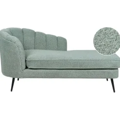 Beliani ALLIER - Chaise longue - Groen - Linkerzijde - Bouclé