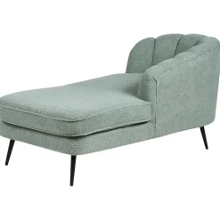 Beliani ALLIER - Chaise longue - Groen - Linkerzijde - Bouclé