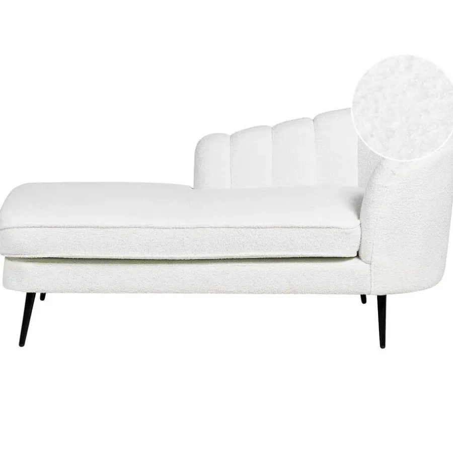 Loveseats-Beliani ALLIER - Chaise longue - Off-white - Rechterzijde - Bouclé