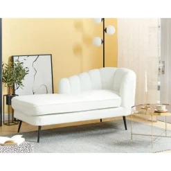Loveseats-Beliani ALLIER - Chaise longue - Off-white - Rechterzijde - Bouclé