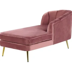Beliani ALLIER - Chaise longue - Roze - Linkerzijde - Fluweel