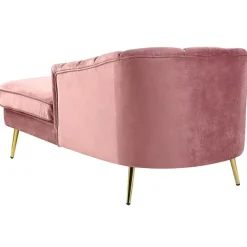Beliani ALLIER - Chaise longue - Roze - Linkerzijde - Fluweel