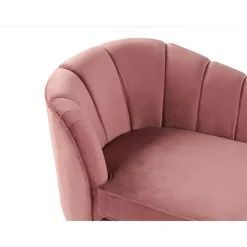 Beliani ALLIER - Chaise longue - Roze - Linkerzijde - Fluweel