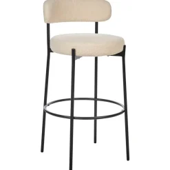 Beliani ALLISON - Barkruk set van 2 - Lichtbeige - Bouclé