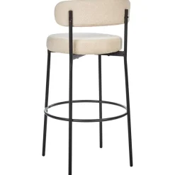 Beliani ALLISON - Barkruk set van 2 - Lichtbeige - Bouclé