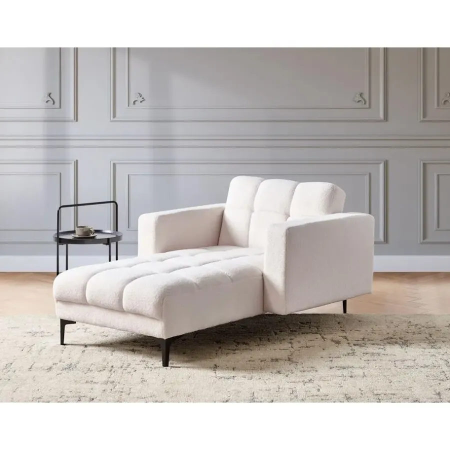 Loveseats-Leen Bakker ALNES - Chaise longue - Wit - Polyester