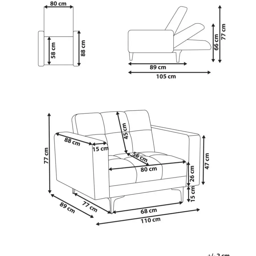 Beliani ALNES - Fauteuil - Donkergroen - Stof