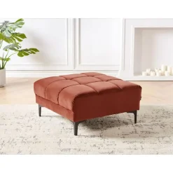 Leen Bakker ALNES - Ottomaan - Lichtrood - Polyester