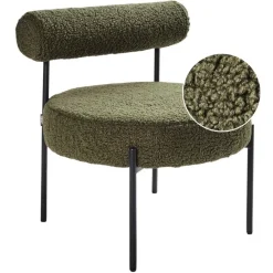 Beliani ALPHA - Fauteuil - Groen - Bouclé