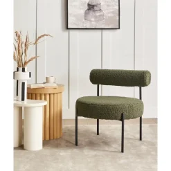 Beliani ALPHA - Fauteuil - Groen - Bouclé