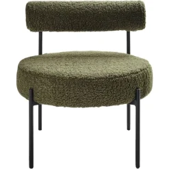 Beliani ALPHA - Fauteuil - Groen - Bouclé