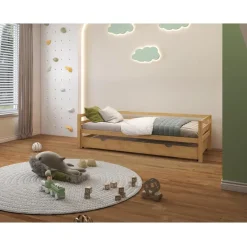 Kinderbedden-Loft24 Alpi - Bed met bedlade 90x200 cm in grenen