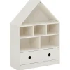 Boekenkasten|Boekenkasten-Loft24 Alpi - Boekenkast met dak en 1 lade in wit gelakt grenen