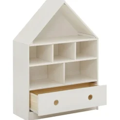 Boekenkasten|Boekenkasten-Loft24 Alpi - Boekenkast met dak en 1 lade in wit gelakt grenen