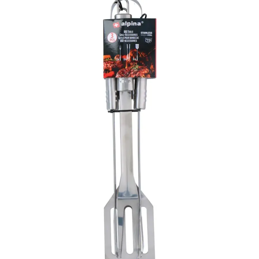 Barbecues En Accessoires-Alpina BBQ tools - 3-delige gereedschapset - RVS