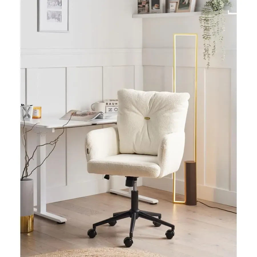 Leen Bakker ALPINE - Bureaustoel - Gebroken wit - Bouclé