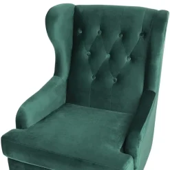 Fauteuils-Beliani ALTA - Chesterfield fauteuil - Groen - Fluweel